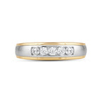 Two Channel Set 5 Stone Diamond Ring - 18K Yellow Gold image