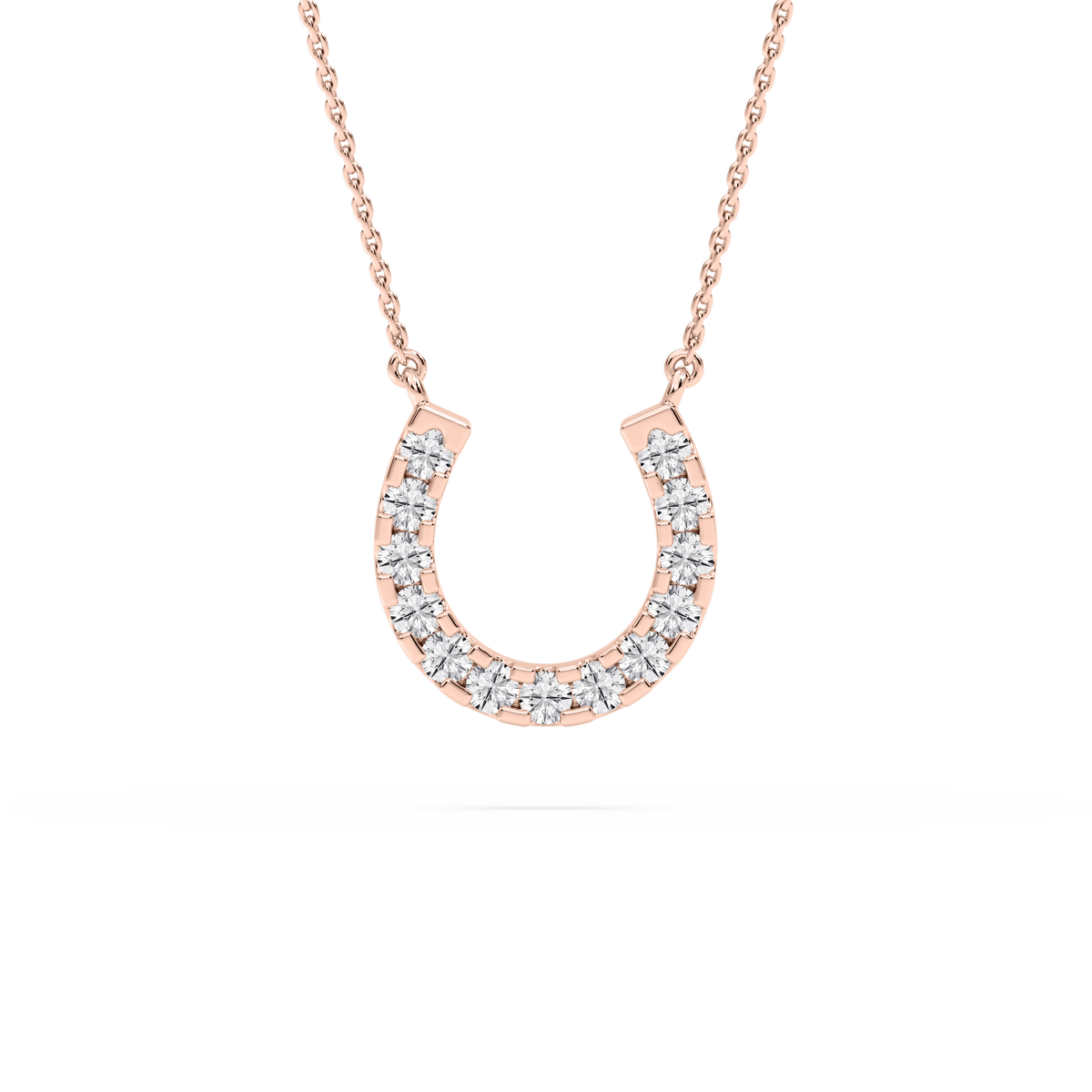 1/10 ctw Round LGD Horseshoe Pendant – 16 to 18 inches