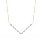 1/2 ctw Marquise LGD Share Prong V Necklace - 16 to 18 Inches