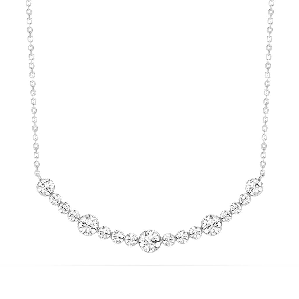 1 ctw Round LGD Bezel Smile Necklace - 16 to 18 Inches