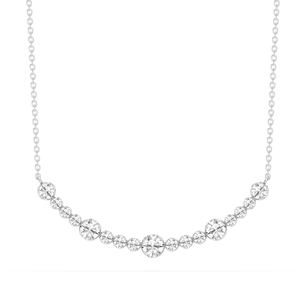 1 ctw Round LGD Bezel Smile Necklace - 16 to 18 Inches