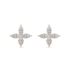 1 ⅝ ctw Marquise LGD Petal Stud Earrings - 14K White Gold