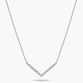 1/3 ctw Baguette and Round LGD V-Shaped Necklace - 16 to 18 Inches