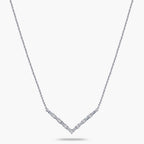1/3 ctw Baguette and Round LGD V-Shaped Necklace - 16 to 18 Inches