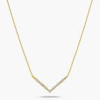 1/3 ctw Baguette and Round LGD V-Shaped Necklace - 16 to 18 Inches