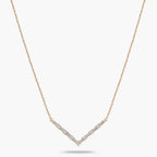 1/3 ctw Baguette and Round LGD V-Shaped Necklace - 16 to 18 Inches