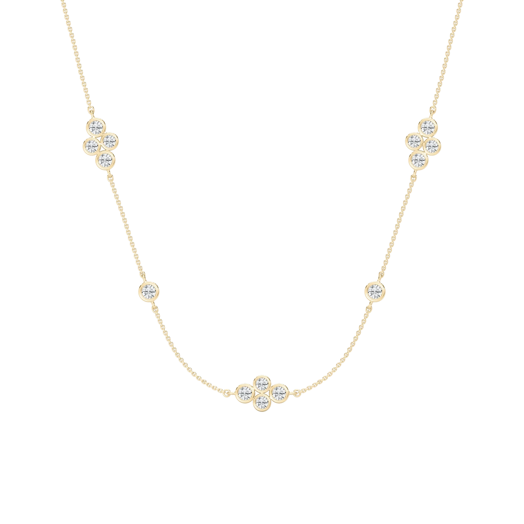 1 1/2 ctw Round LGD Station Necklace - 18 Inches