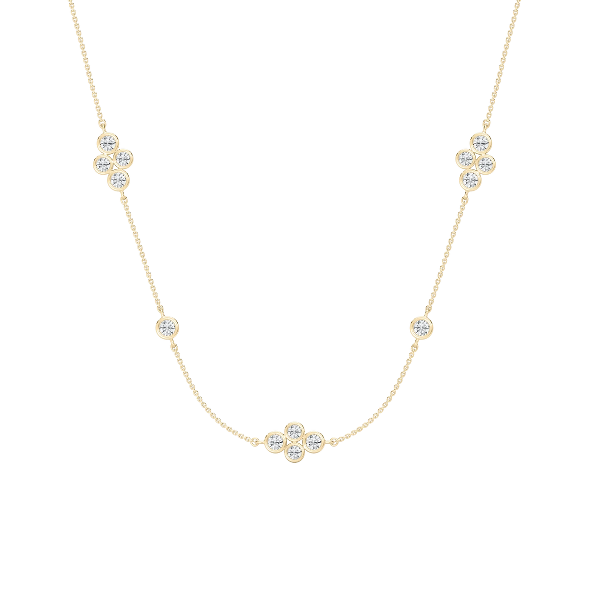 1 1/2 ctw Round LGD Station Necklace - 18 Inches