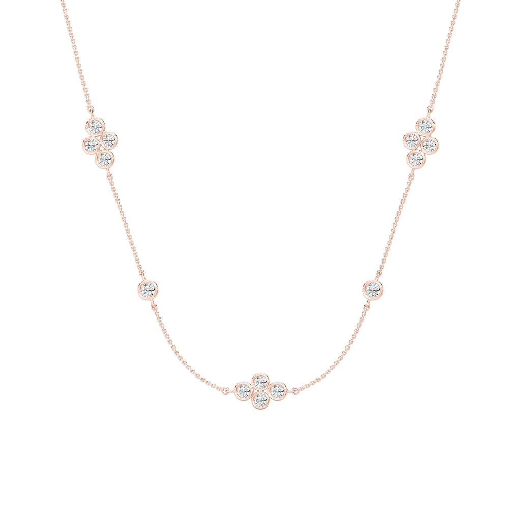 1 1/2 ctw Round LGD Station Necklace - 18 Inches