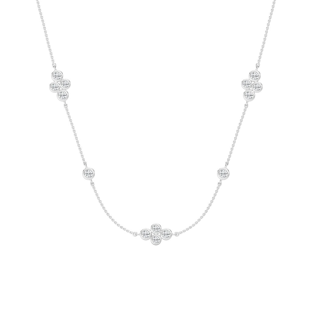 1 1/2 ctw Round LGD Station Necklace - 18 Inches