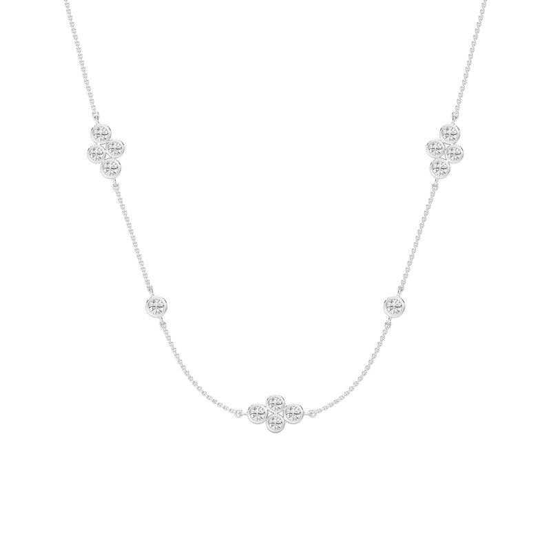 1 1/2 ctw Round LGD Station Necklace - 18 Inches