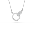 1/5 ctw Round LGD Sterling Silver Modern Interlocking Pendant - 18 Inch Adjustable Chain