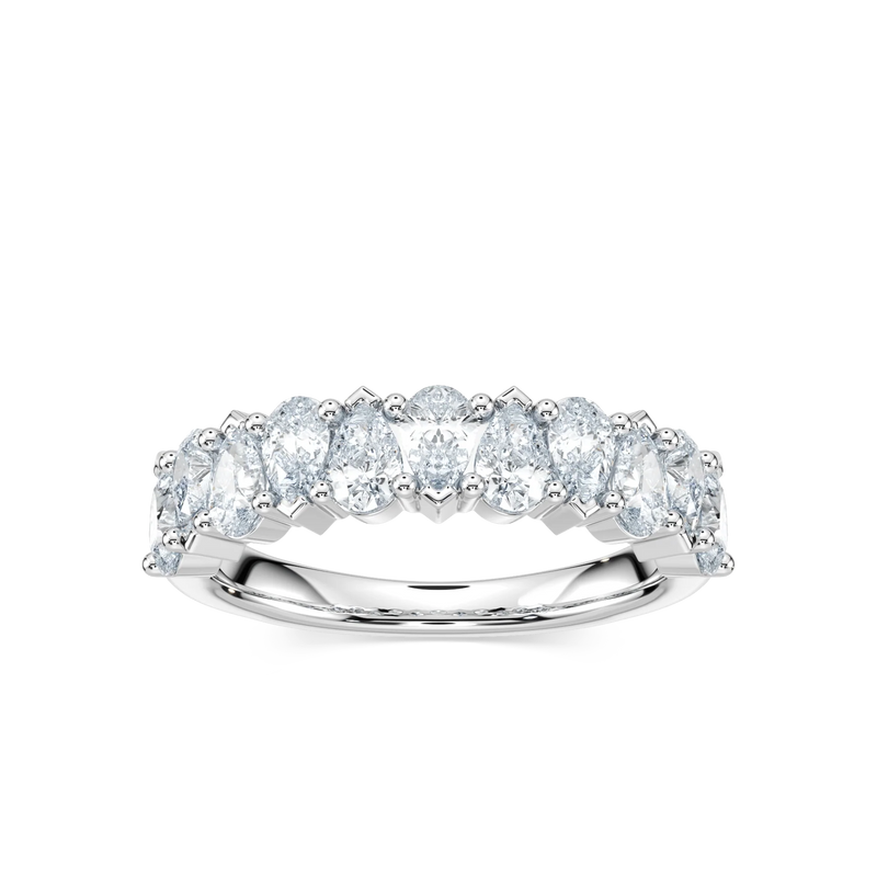 Rowan 1 ½ ctw Pear LGD Alternating Anniversary Band - 14K White Gold