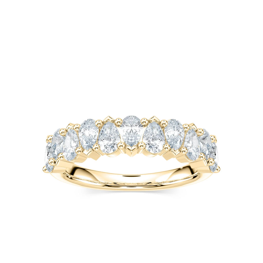 Rowan 1 ½ ctw Pear LGD Alternating Anniversary Band - 14K Yellow Gold