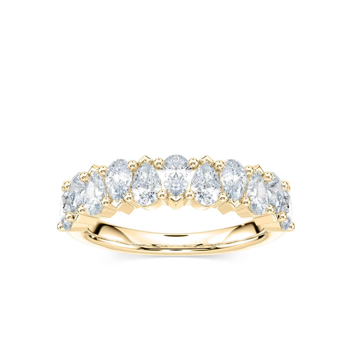 Rowan 1 ½ ctw Pear LGD Alternating Anniversary Band - 14K Yellow Gold