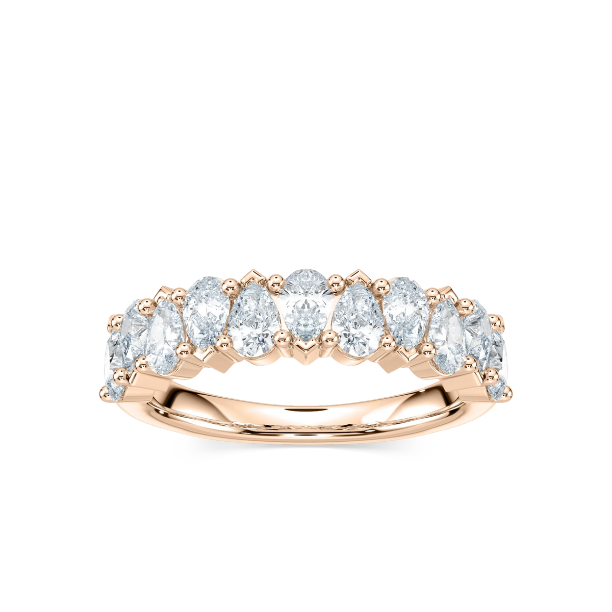 Rowan 1 ½ ctw Pear LGD Alternating Anniversary Band - 14K Rose Gold