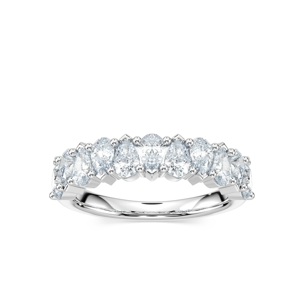Rowan 1 ½ ctw Pear LGD Alternating Anniversary Band - 18K White Gold