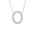 1/6 ctw Oval LGD Pave Open Square Pendant – 16 to 18 inches