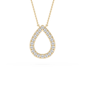 1/6 ctw Pear LGD Pave Open Square Pendant – 16 to 18 inches