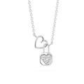 1/15 ctw Round LGD Heart and Lock Pendant - 16 to 18 Inches