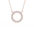 1/6 ctw Round LGD Pave Open Circle Pendant – 16 to 18 inches
