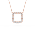 1/6 ctw Round LGD Pave Open Square Pendant – 16 to 18 inches
