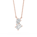 1 ctw Emerald and Pear LGD Two Stone Pendant – 16-18 Inches