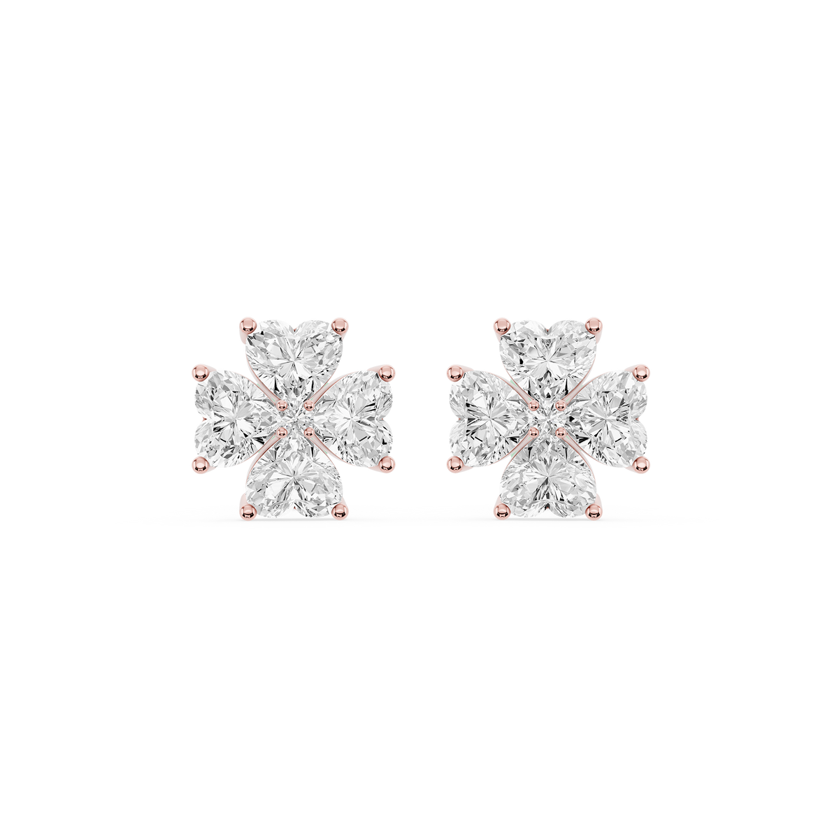 1 ctw Heart LGD Lucky Heart Stud Earrings