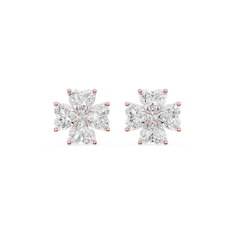 1 ctw Heart LGD Lucky Heart Stud Earrings