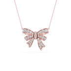 1  ½ ctw Round LGD Channel Set Bow Pendant - 16 to 18 Inches