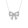 1  ½ ctw Round LGD Pave Bow Pendant - 16 to 18 Inches