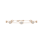 1 ³⁄₄ ctw Oval LGD Station Chain Bracelet  - 7 Inches