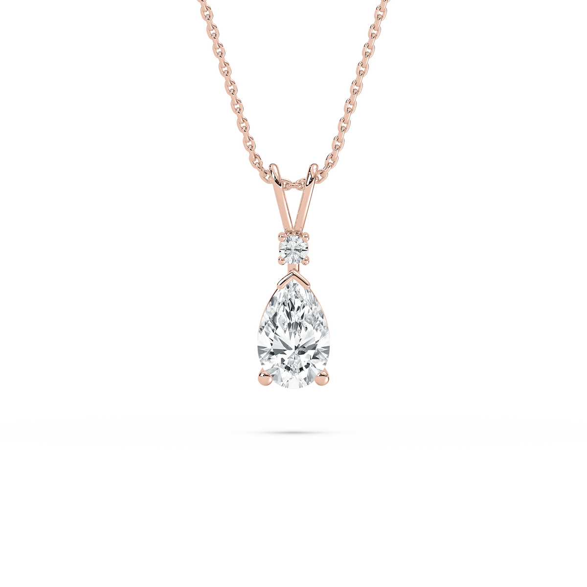 1 ctw Pear and Round LGD Drop Pendant – 16-18 Inches