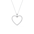 1 ctw Round and Baguette LGD Heart Pendant - 18 Inches