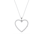 1 ctw Round and Baguette LGD Heart Pendant - 18 Inches