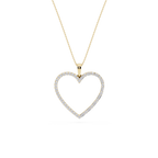 1 ctw Round and Baguette LGD Heart Pendant - 18 Inches