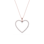1 ctw Round and Baguette LGD Heart Pendant - 18 Inches