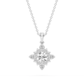 1 ctw Round and Pear LGD Floral Halo Pendant - 16 to 18 Inches