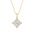 1 ctw Round and Pear LGD Floral Halo Pendant - 16 to 18 Inches