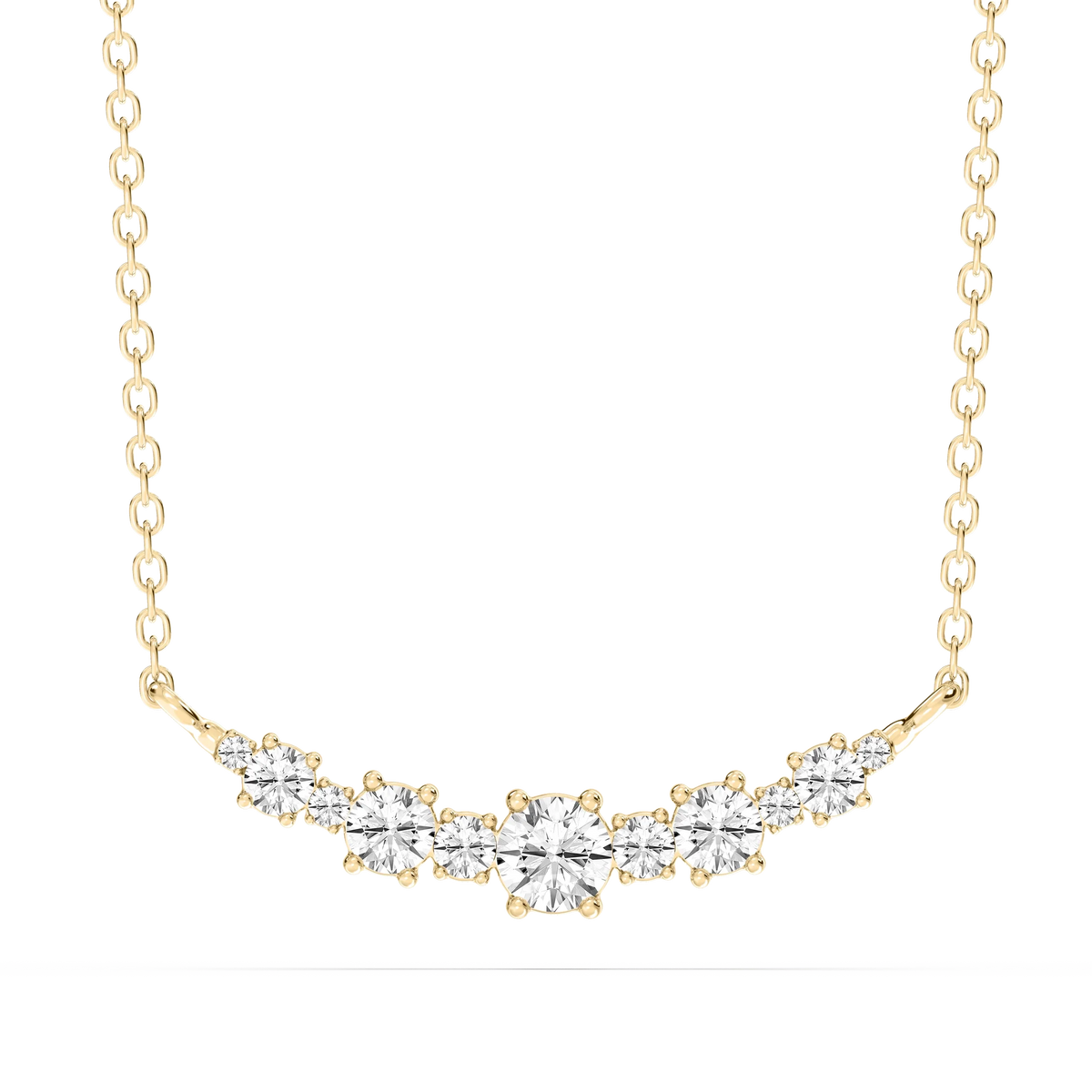 1 ctw Round LGD Alternating Smile Necklace - 16 to 18 Inches