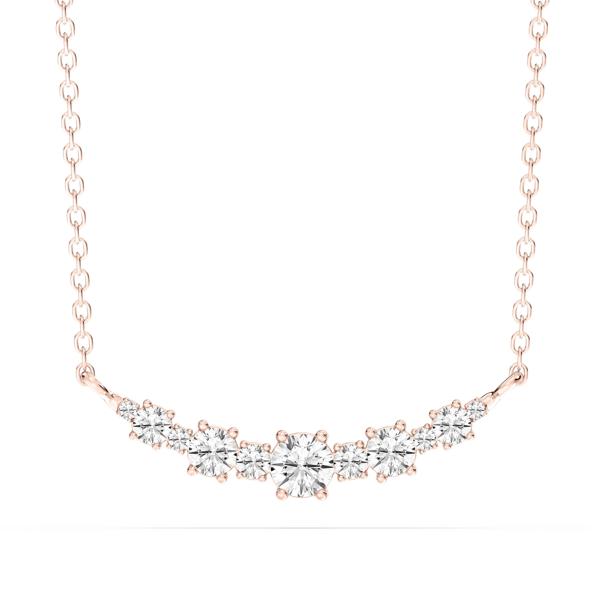 1 ctw Round LGD Alternating Smile Necklace - 16 to 18 Inches