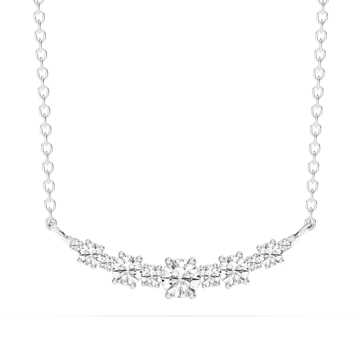 1 ctw Round LGD Alternating Smile Necklace - 16 to 18 Inches