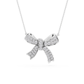 1 ½ ctw Round LGD Asymmetrical Bow Pendant - 16 to 18 inches
