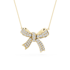 1 ½ ctw Round LGD Asymmetrical Bow Pendant - 16 to 18 inches