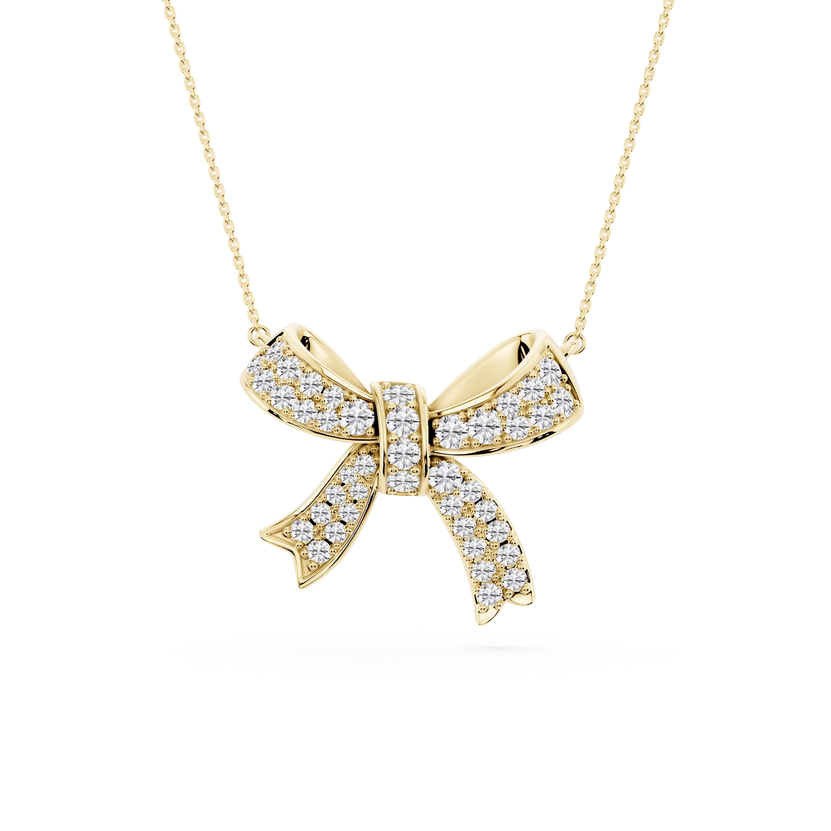 1 ½ ctw Round LGD Asymmetrical Bow Pendant - 16 to 18 inches