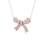 1 ½ ctw Round LGD Asymmetrical Bow Pendant - 16 to 18 inches
