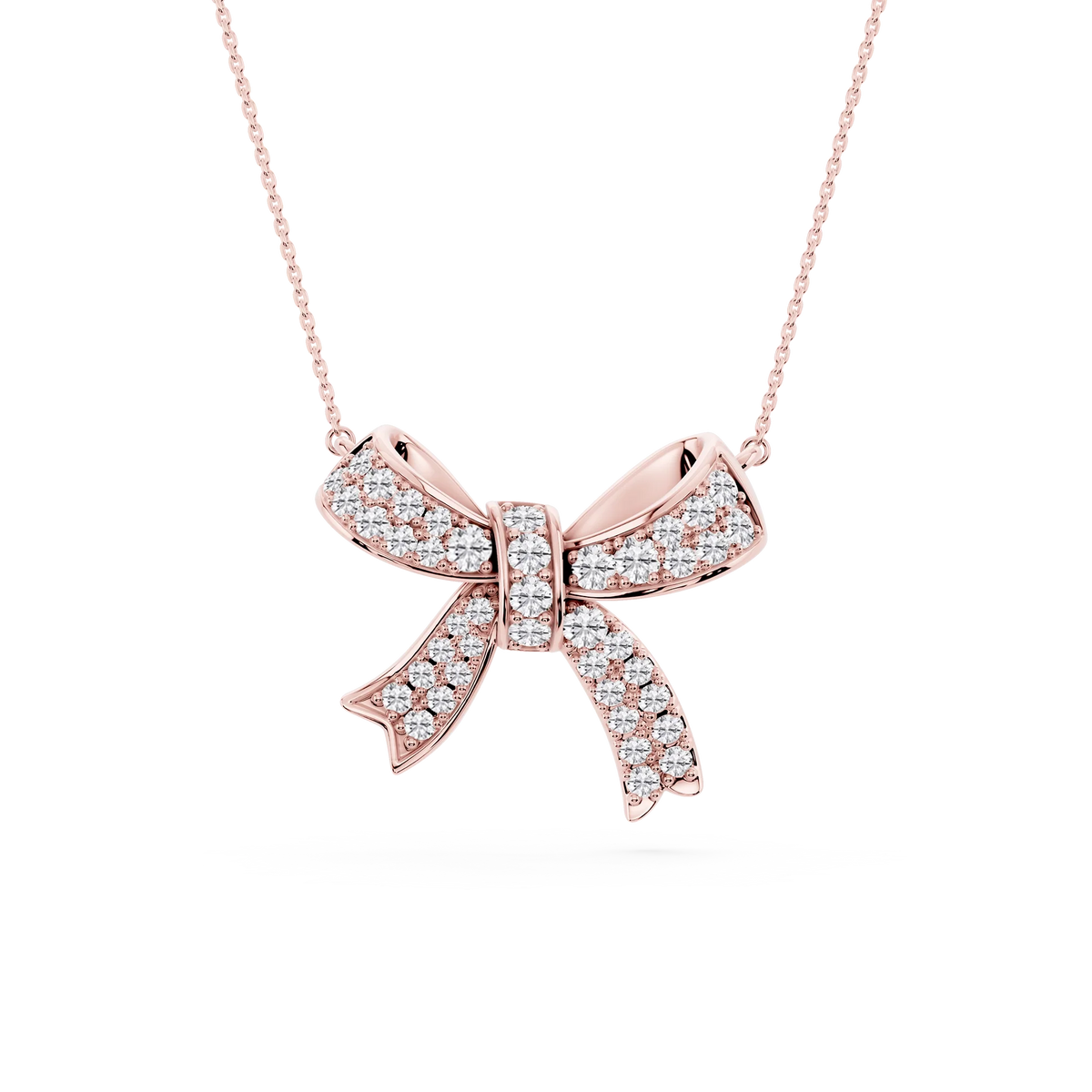 1 ½ ctw Round LGD Asymmetrical Bow Pendant - 16 to 18 inches