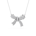 1 ½ ctw Round LGD Asymmetrical Bow Pendant - 16 to 18 inches
