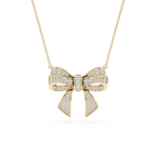 1 ½ ctw Round LGD Channel Bow Pendant - 16 to 18 inches