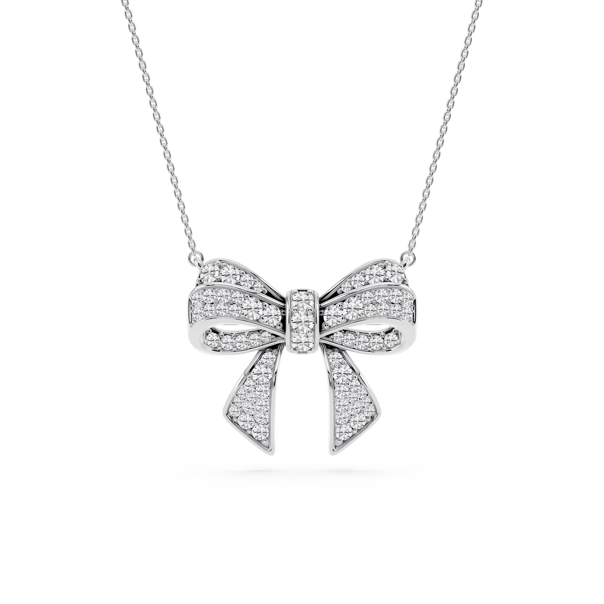 1 ctw Round LGD Channel Bow Pendant - 16 to 18 inches
